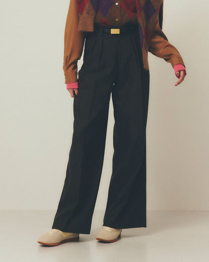 【9月中旬お届け】WOOL SEMI FLARE PANTS