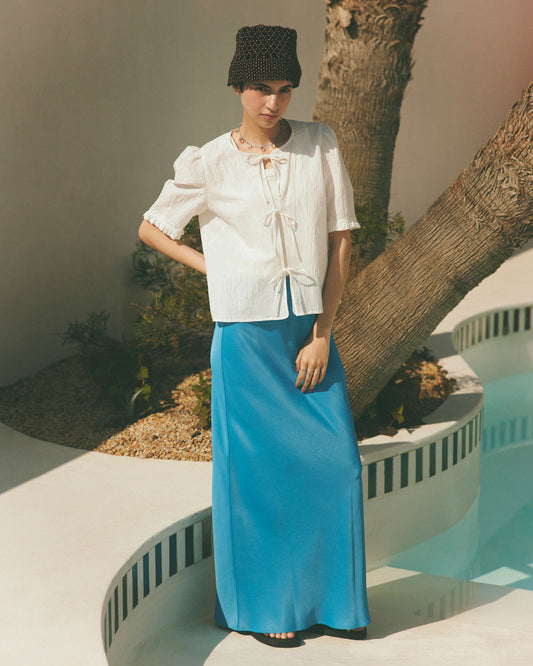 【6月下旬お届け】SATIN LONG SKIRT