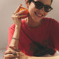 ＜ERICKA NICOLAS BEGAY＞SQ PL ONYX RING