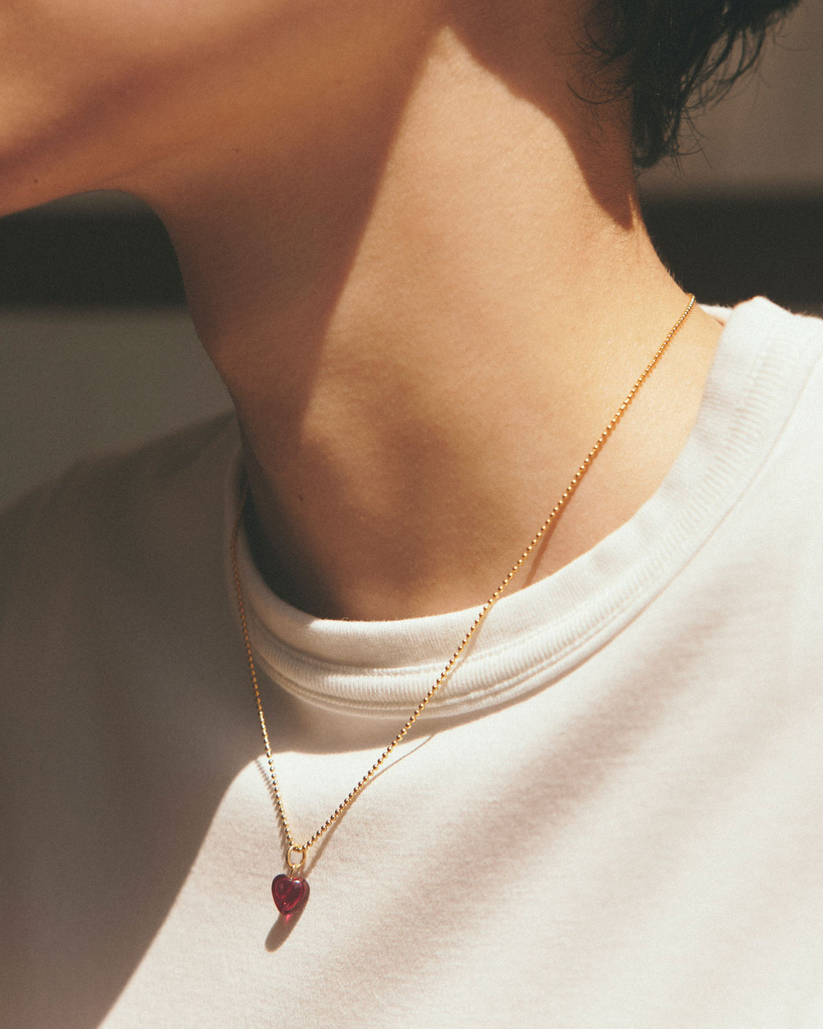 ColouR HEART NECKLACE（Ruby） – Shinzone