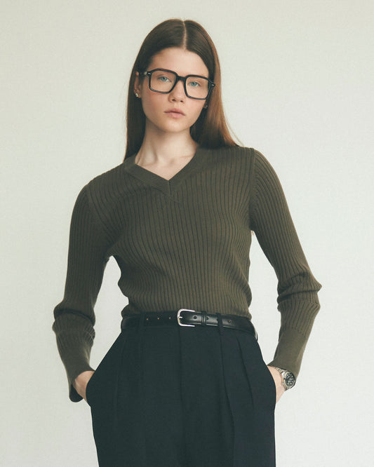 【2月上旬入荷予定】MILITARY RIB KNIT PULLOVER