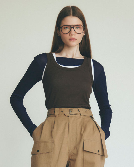 【2月下旬入荷予定】SHEER RIB LONG SLEEVE TEE