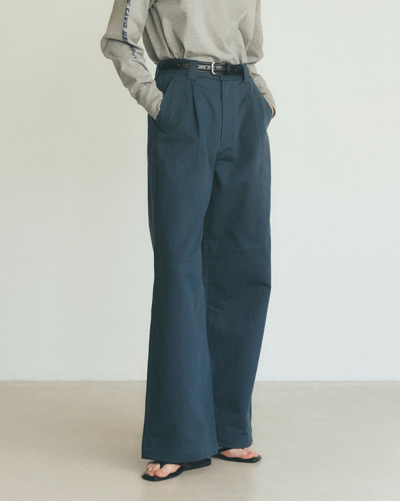 COTTON TWILL WIDE PANTS – Shinzone