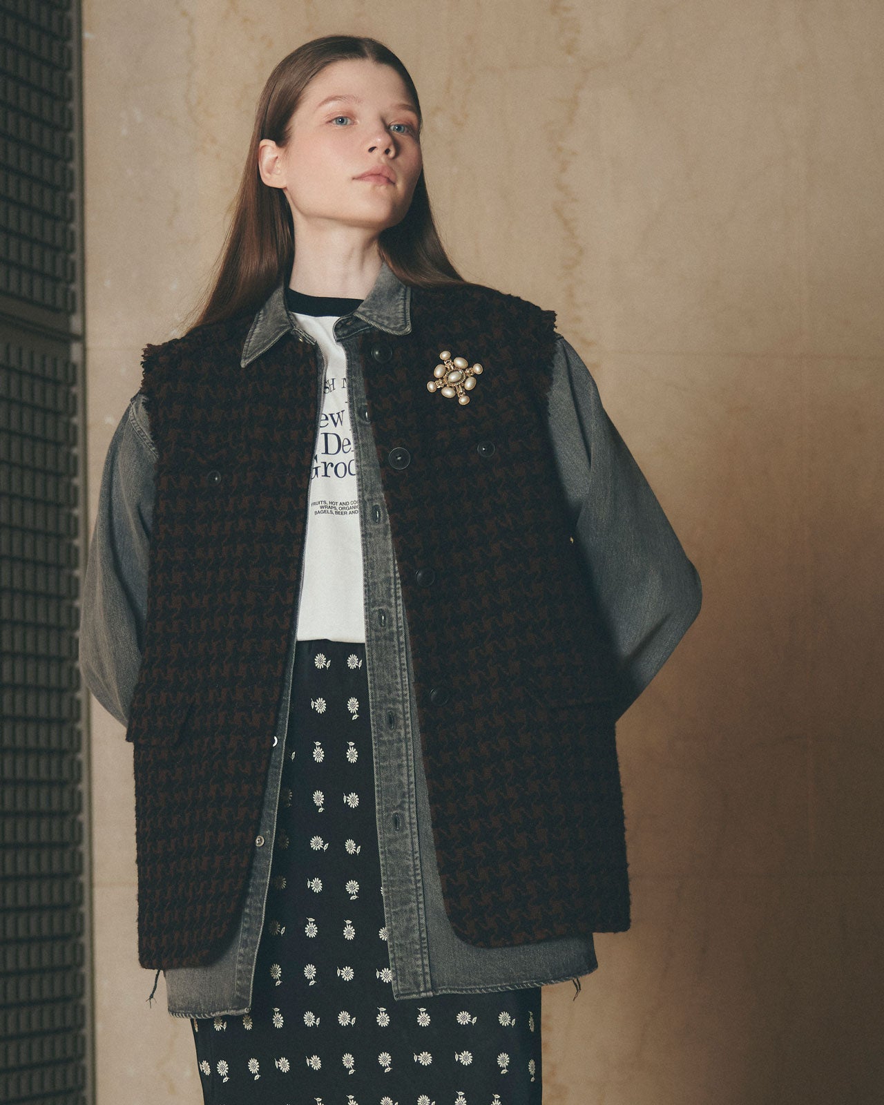 【1月中旬お届け】TWEED GILET