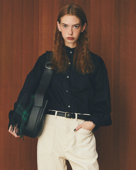 【11月下旬お届け】PIN-TUCK LACE BLOUSE