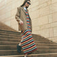 MULTI STRIPED JERSEY DRESS