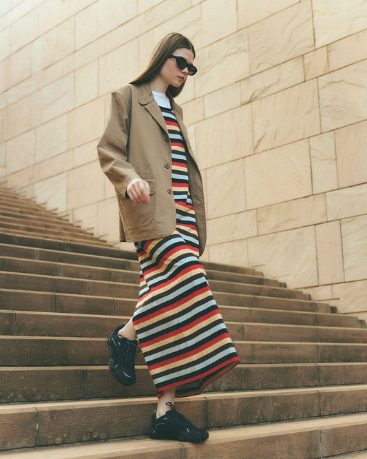 【2月上旬入荷予定】MULTI STRIPED JERSEY DRESS