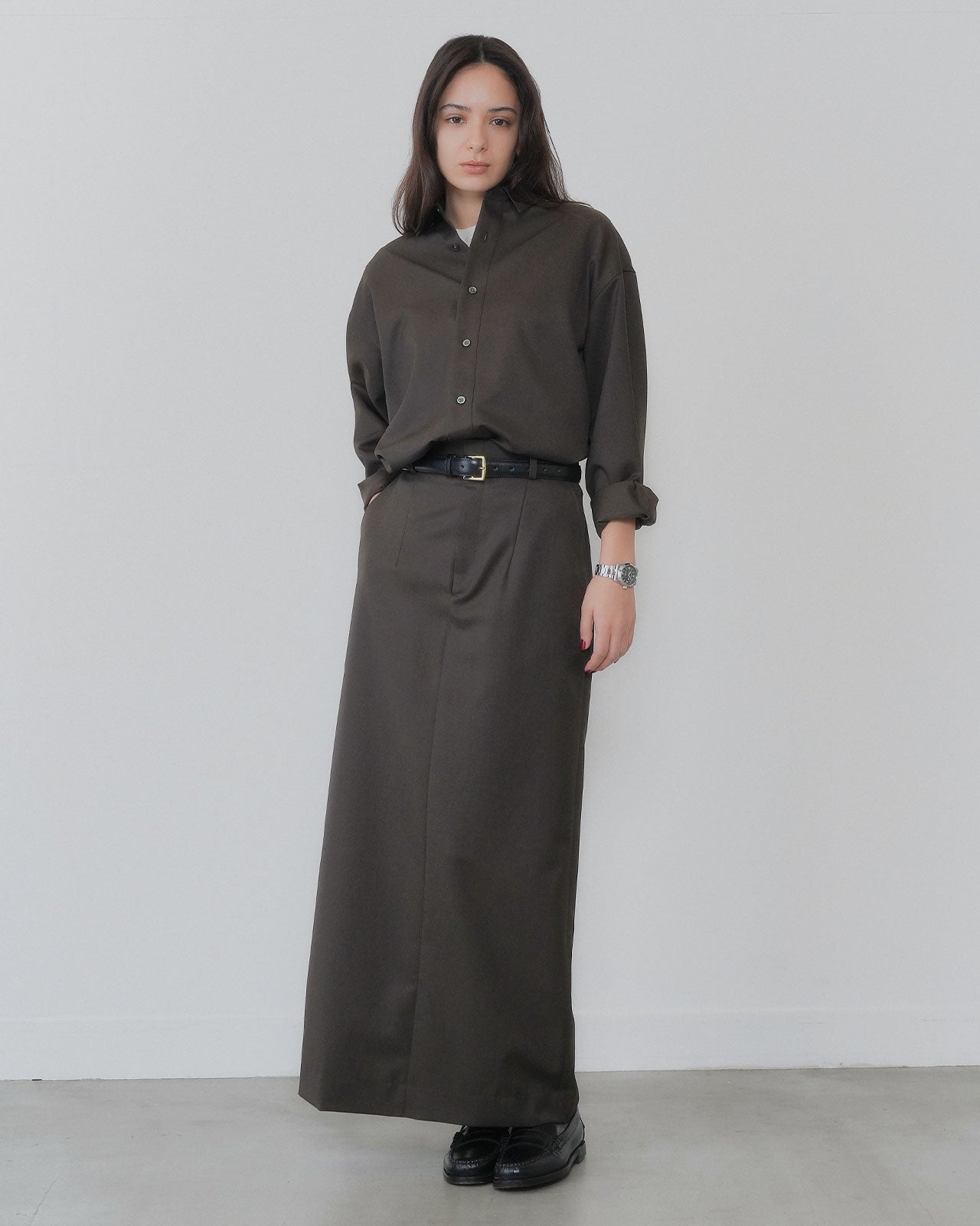 【9月中旬お届け】WASHABLE WOOL CHRYSLER SKIRT