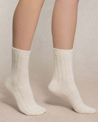 BLEUFORET RIBBED ALPACA WOOL SOCKS