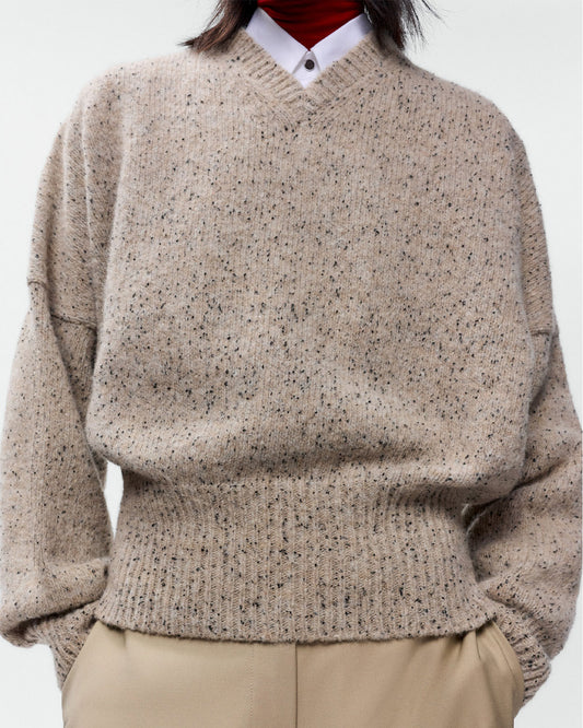 CORDERA SPECKLED V-NECK SWEATER
