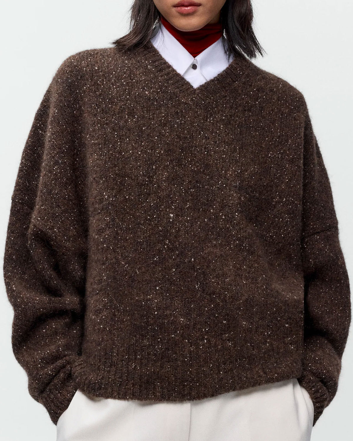 CORDERA SPECKLED V-NECK SWEATER