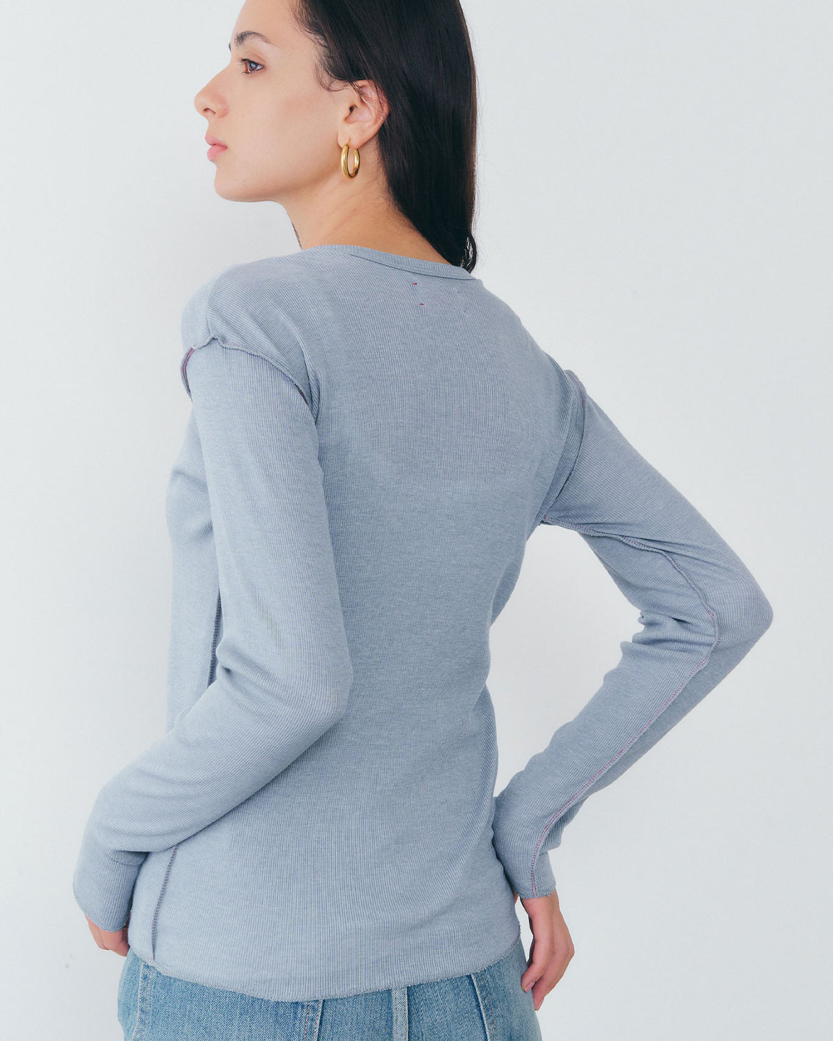 MEYAME　SOFT RIB HENRY NECK