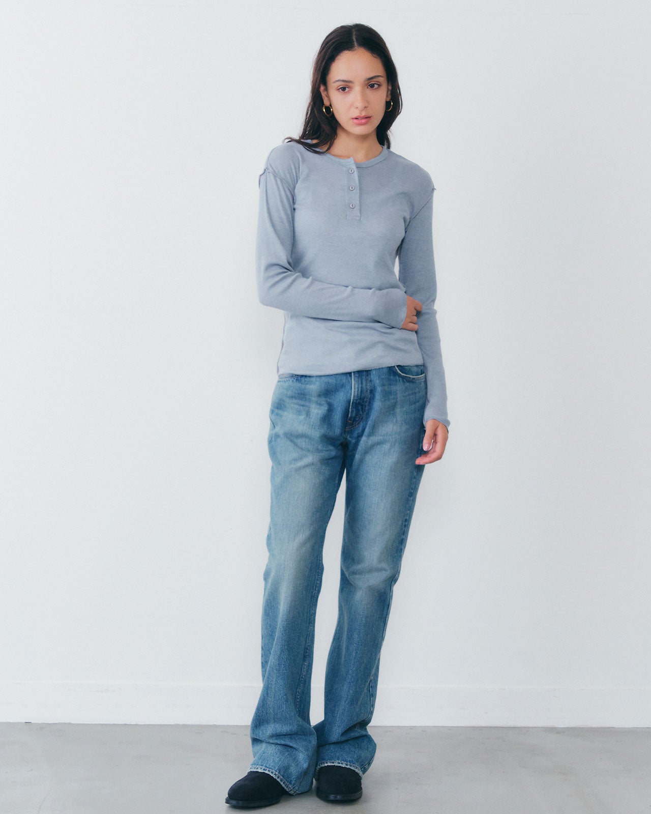 MEYAME　SOFT RIB HENRY NECK