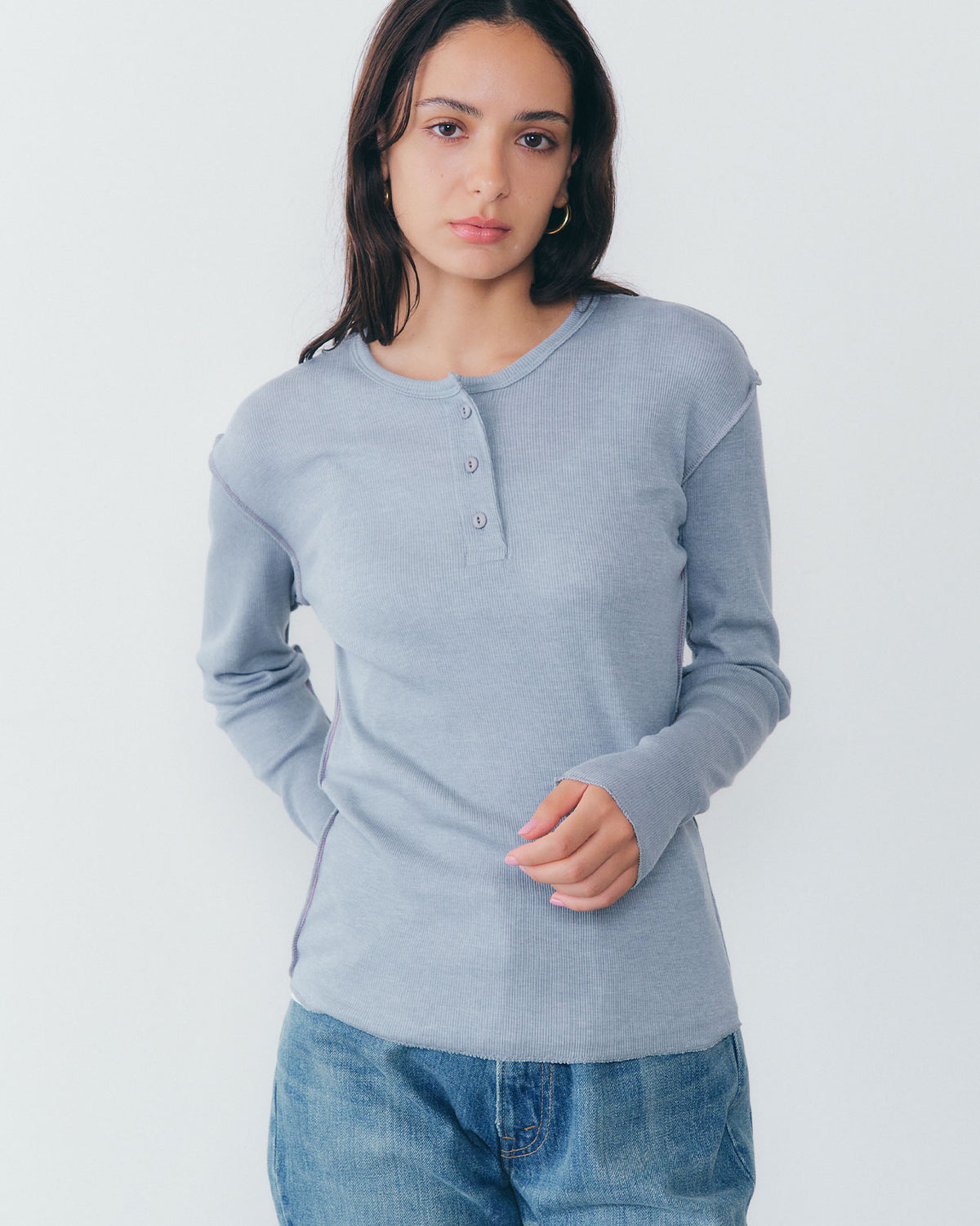 MEYAME　SOFT RIB HENRY NECK