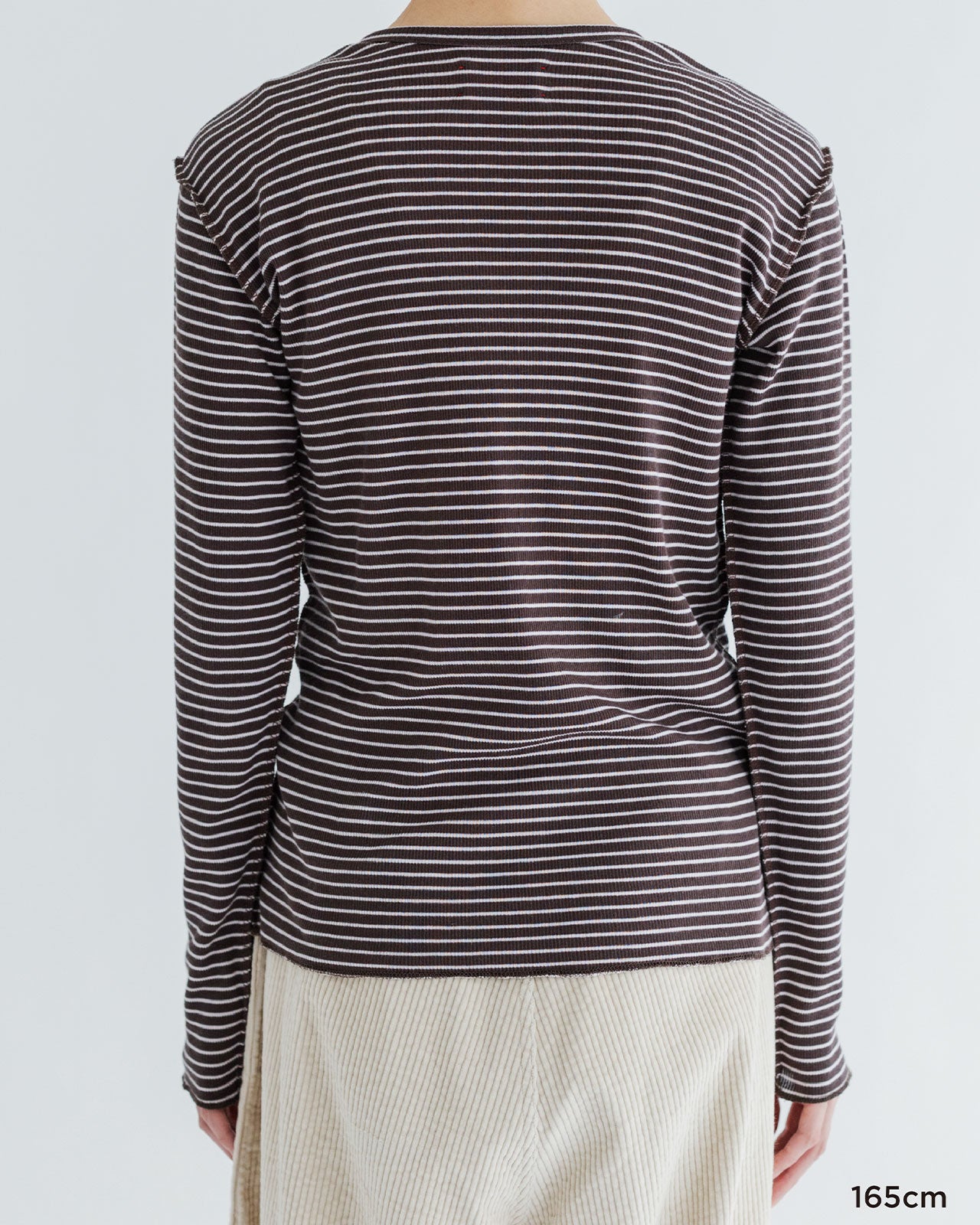 MEYAME　BORDER SOFT RIB HENRY NECK