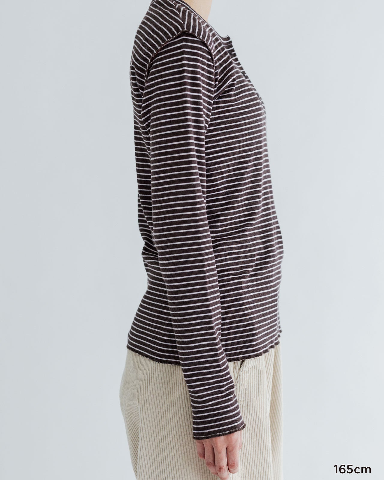 MEYAME　BORDER SOFT RIB HENRY NECK