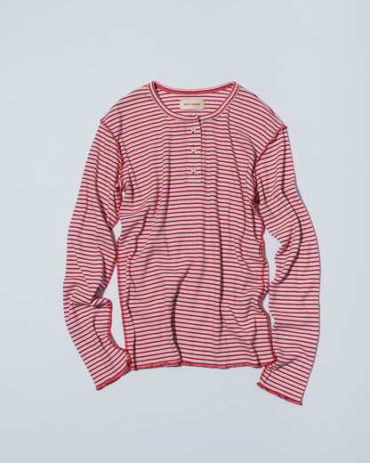 MEYAME　BORDER SOFT RIB HENRY NECK