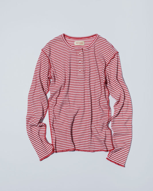 MEYAME　BORDER SOFT RIB HENRY NECK