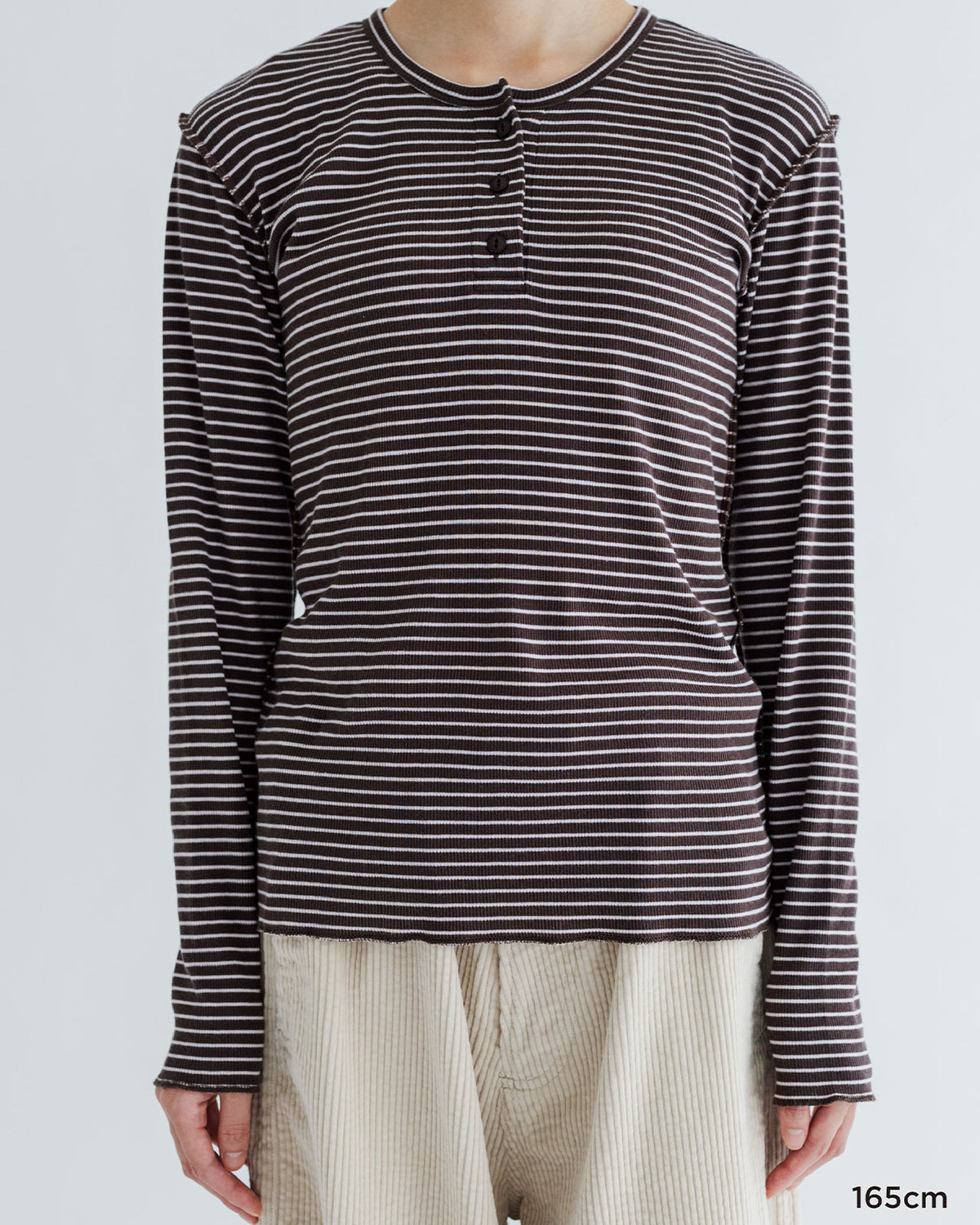 MEYAME　BORDER SOFT RIB HENRY NECK