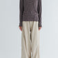 MEYAME　BORDER SOFT RIB HENRY NECK