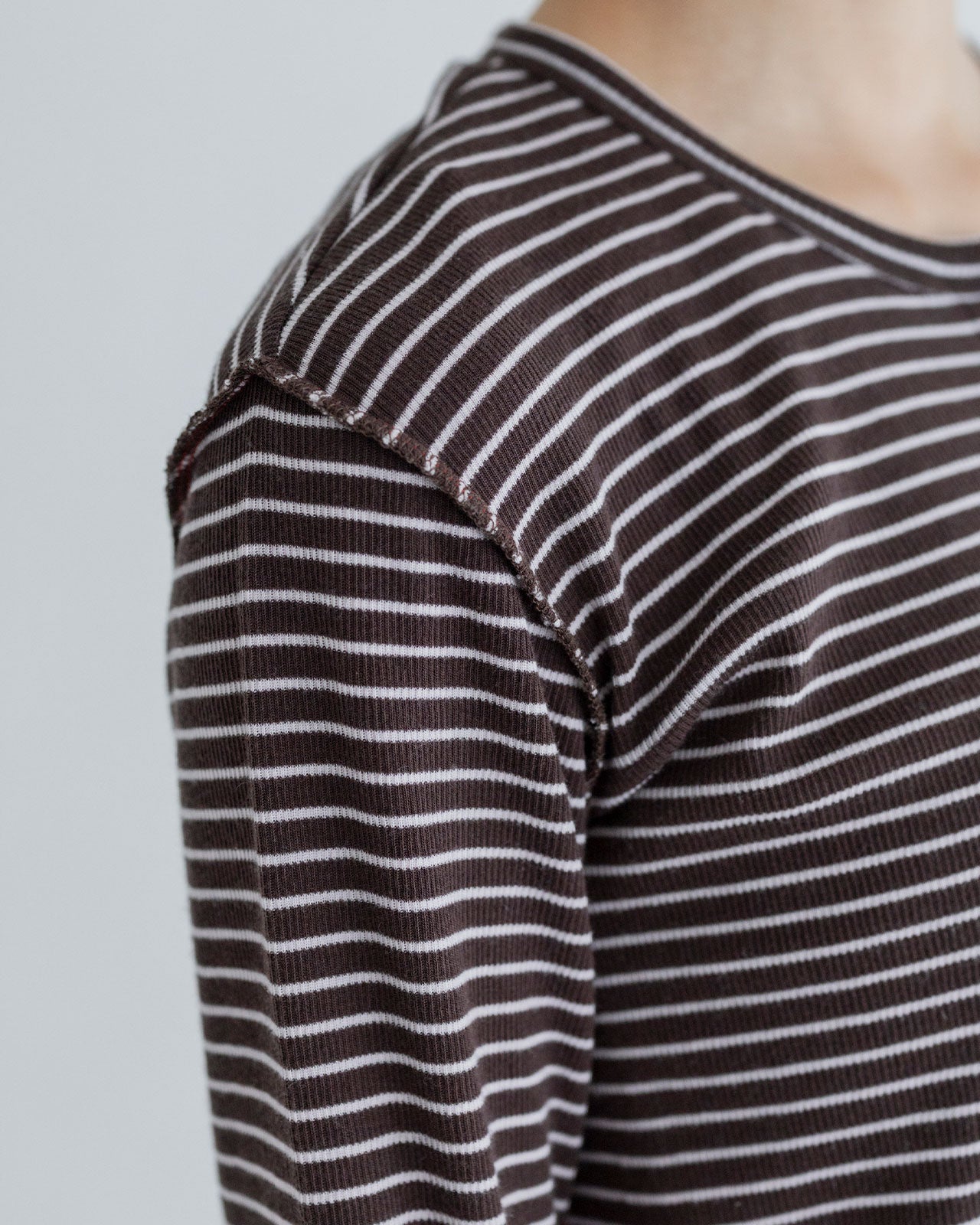 MEYAME　BORDER SOFT RIB HENRY NECK