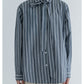 MEYAME STRIPED BOW-TIE BLOUSE