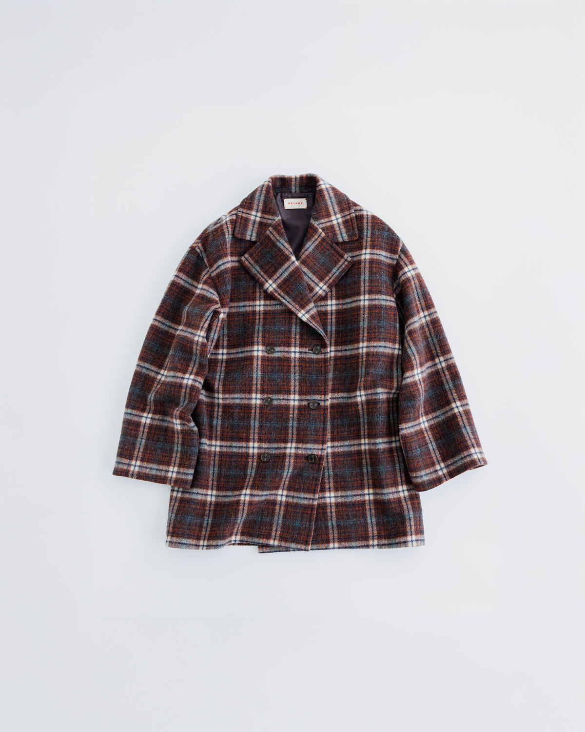 WOOL CHECK DOUBLE COAT