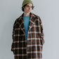 WOOL CHECK DOUBLE COAT