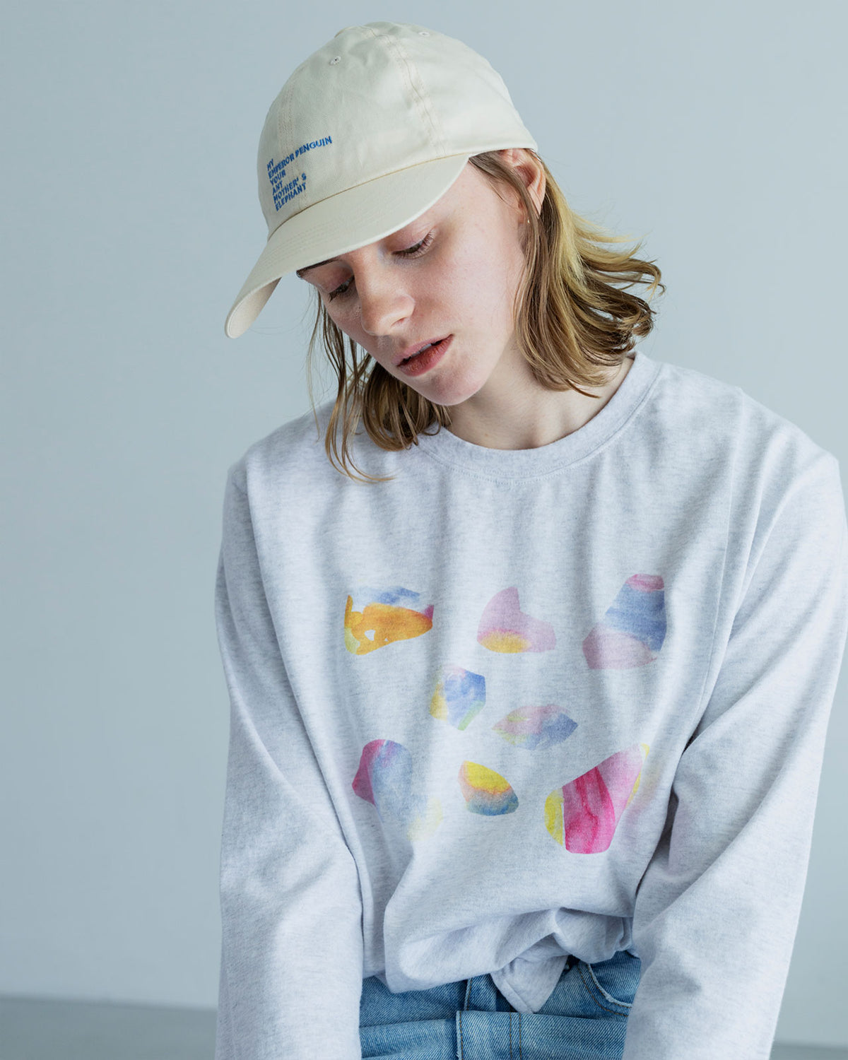 MEYAME PRINT SLIT LONG SLEEVE TEE (II)