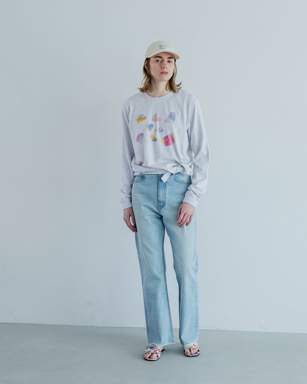 Shinzone(シンゾーン)】MEYAME/メヤメ PRINT SLIT LONG SLEEVE TEE (II)