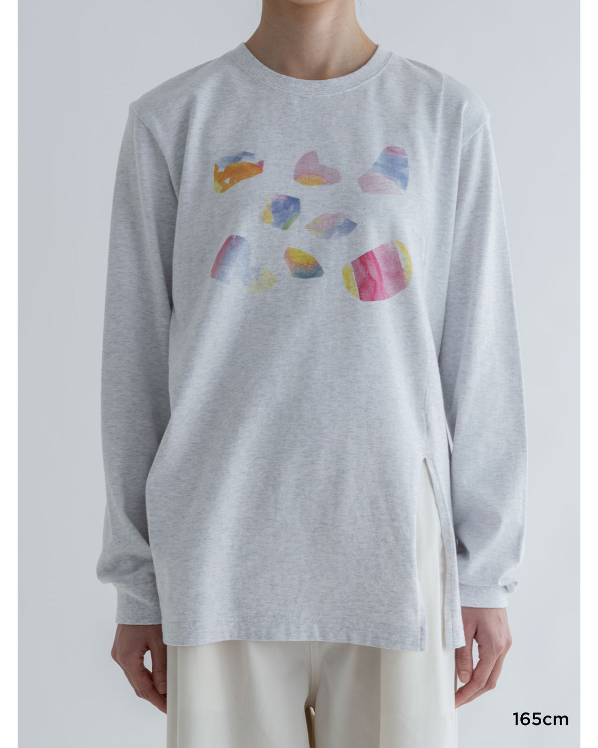 MEYAME PRINT SLIT LONG SLEEVE TEE (II)