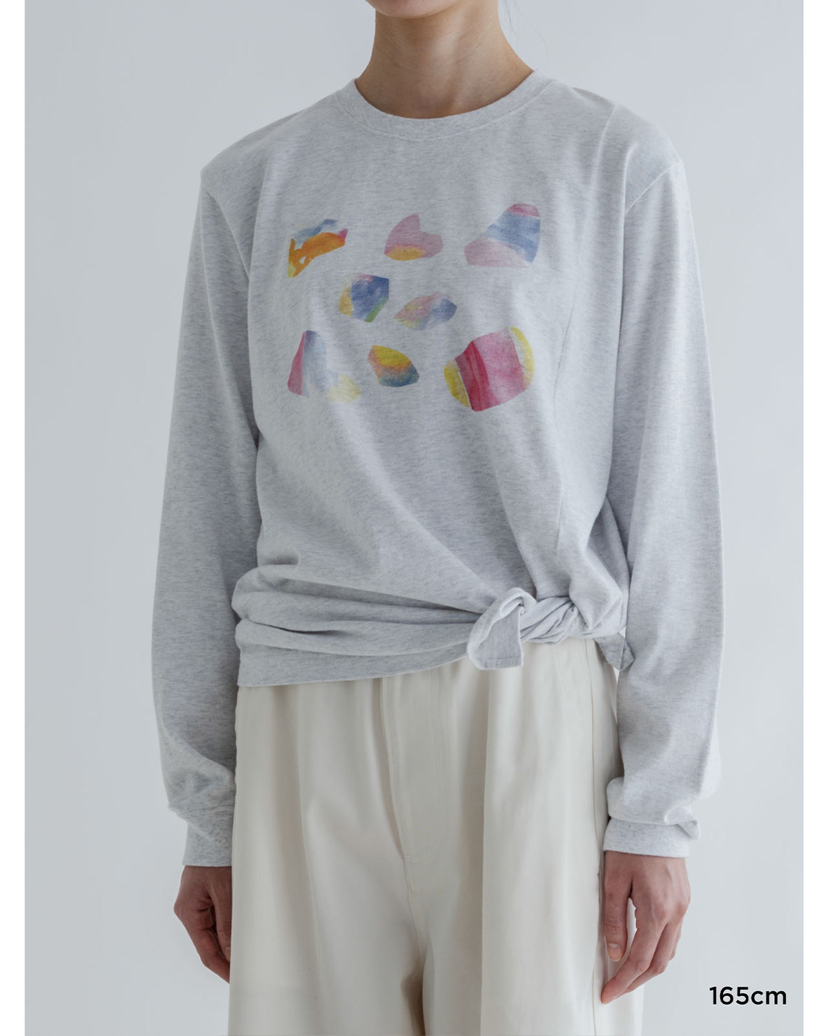 MEYAME PRINT SLIT LONG SLEEVE TEE (II)