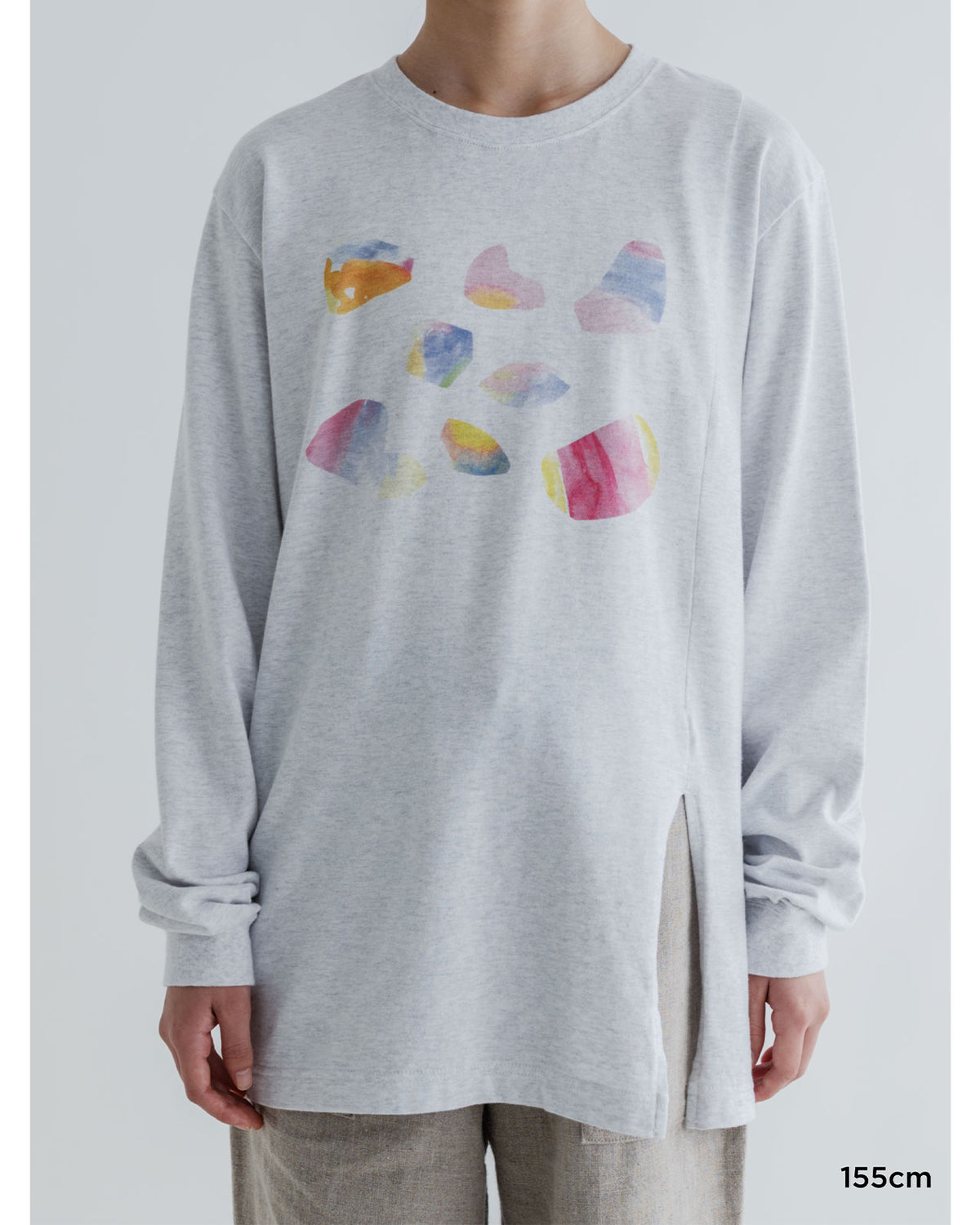 MEYAME PRINT SLIT LONG SLEEVE TEE (II)