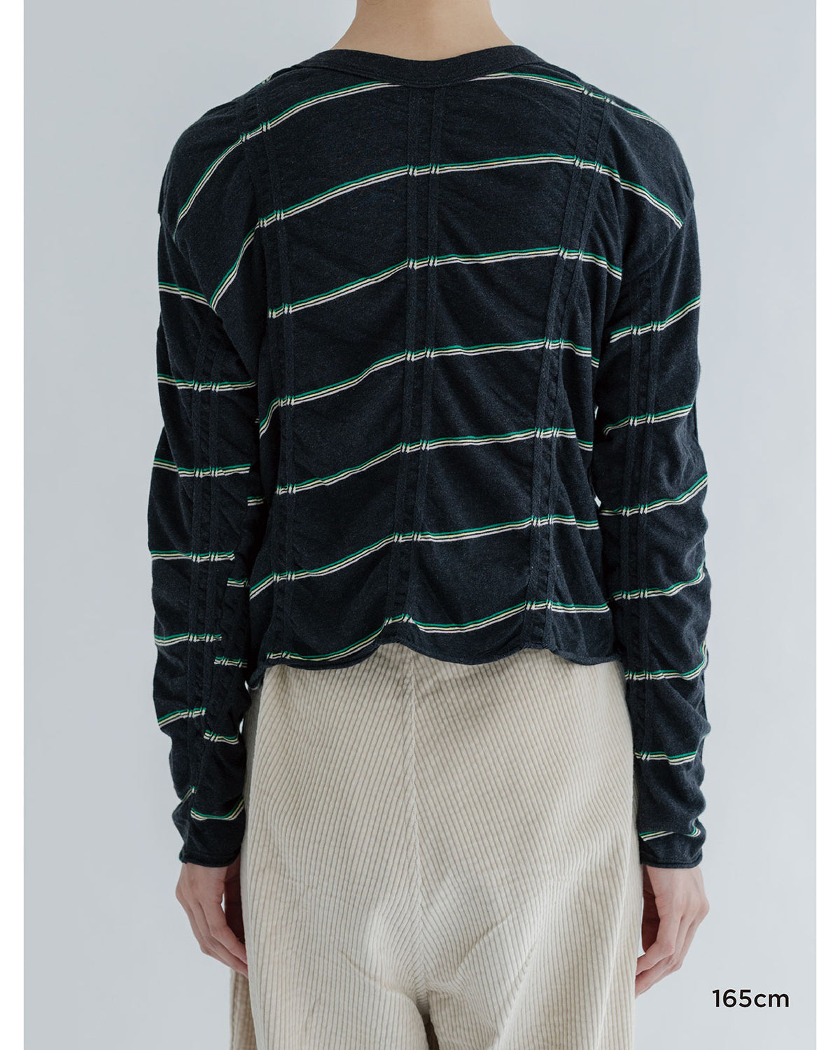 MEYAME TUCKED JACQUARD BORDER CARDIGAN / PULLOVER