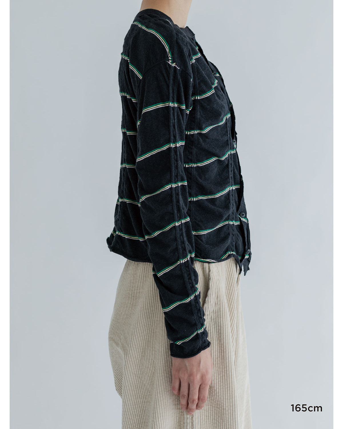 MEYAME TUCKED JACQUARD BORDER CARDIGAN / PULLOVER