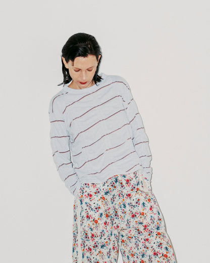 MEYAME TUCKED JACQUARD BORDER CARDIGAN / PULLOVER