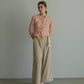 MEYAME TUCKED JACQUARD BORDER CARDIGAN / PULLOVER