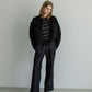 MEYAME TUCKED JACQUARD BORDER CARDIGAN / PULLOVER