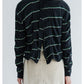 MEYAME TUCKED JACQUARD BORDER CARDIGAN / PULLOVER