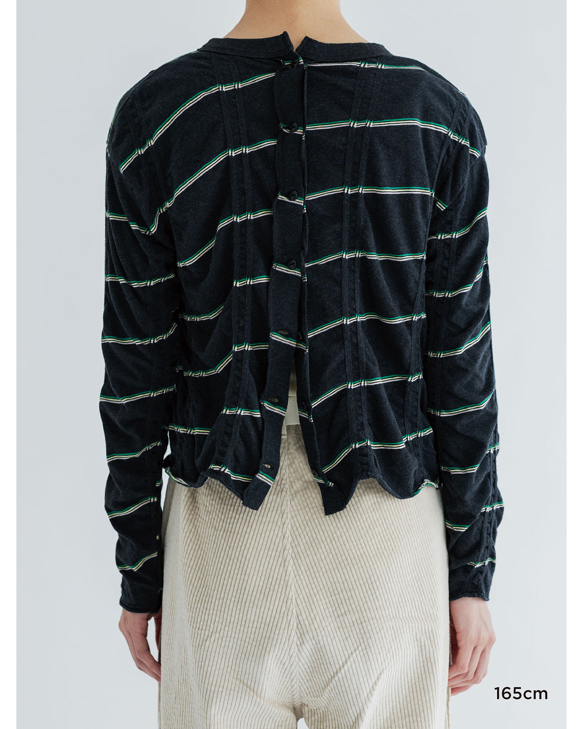MEYAME TUCKED JACQUARD BORDER CARDIGAN / PULLOVER