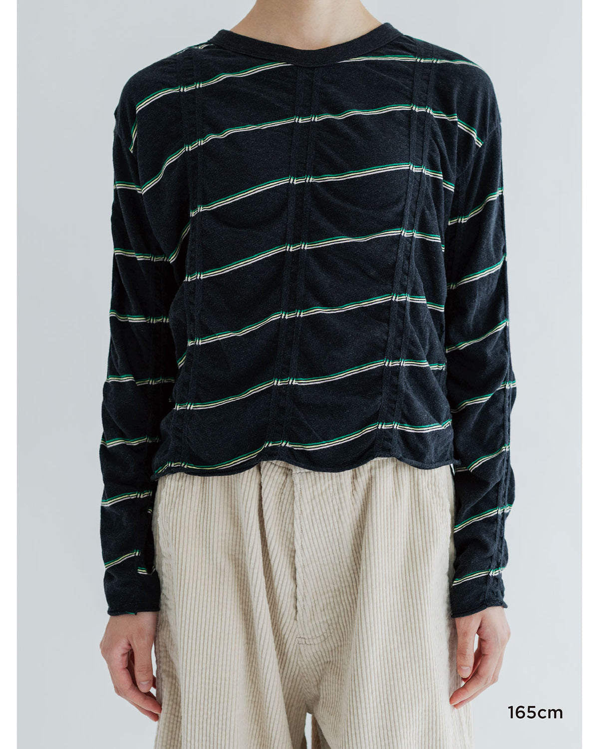 MEYAME TUCKED JACQUARD BORDER CARDIGAN / PULLOVER