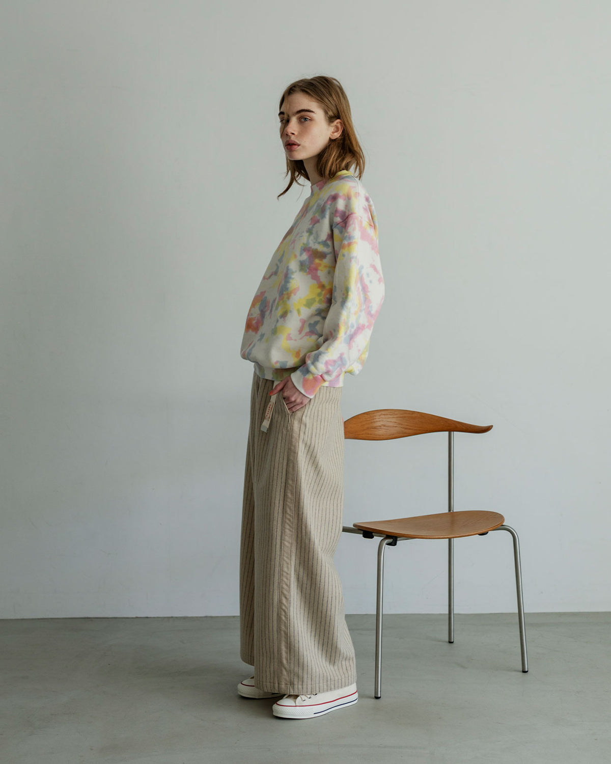 MEYAME TIE-DYE SWITCHING PATTERN SWEAT (BRUSHED LINING)