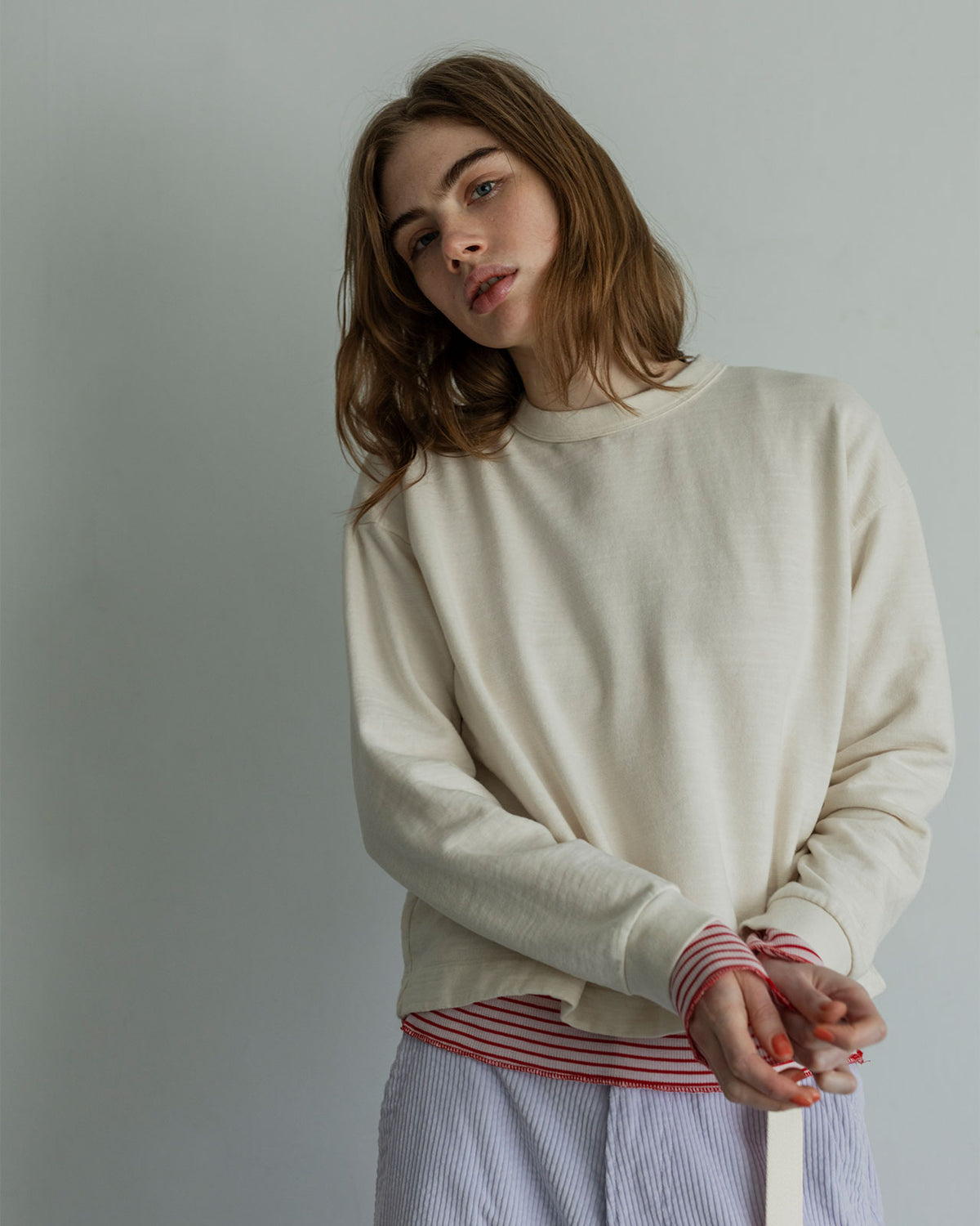 MEYAME LIGHT SOFT SHORT SWEAT (BRUSHED LINING)