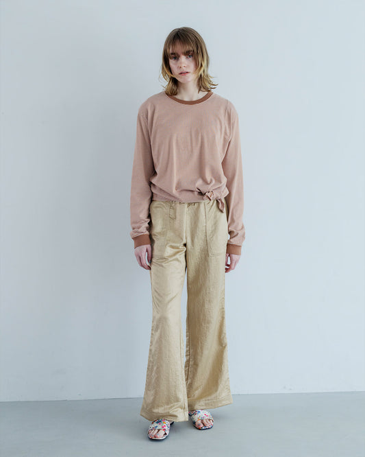 MEYAME BORDER SLIT LONG SLEEVE TEE