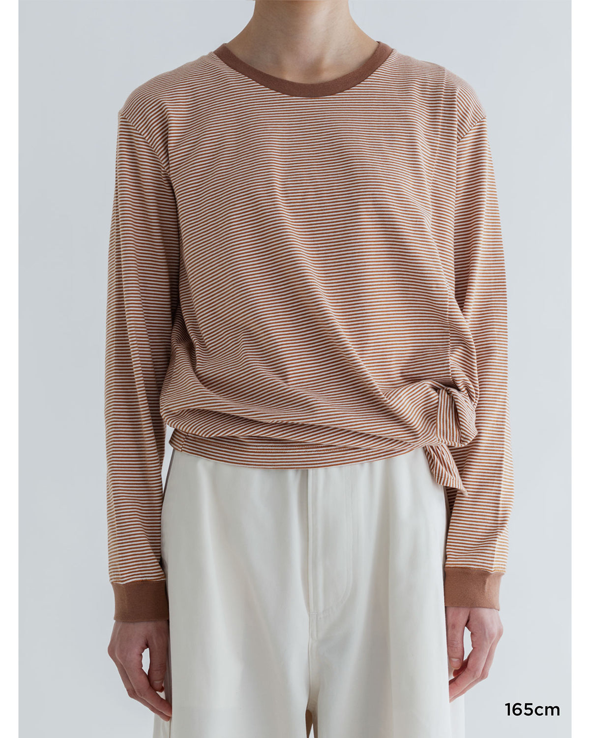 MEYAME BORDER SLIT LONG SLEEVE TEE
