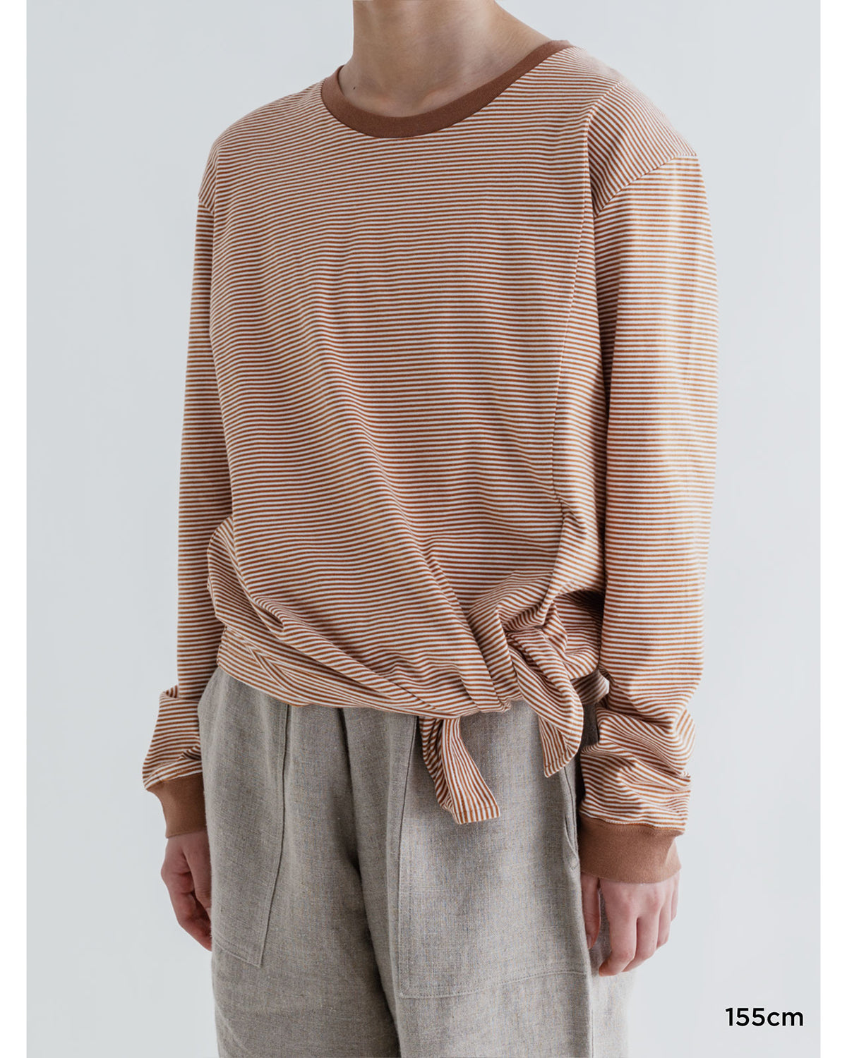 MEYAME BORDER SLIT LONG SLEEVE TEE