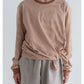 MEYAME BORDER SLIT LONG SLEEVE TEE