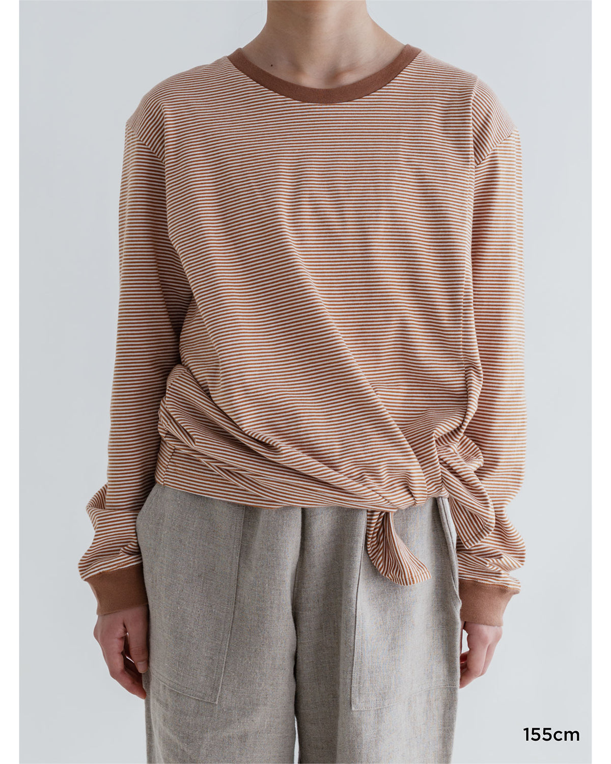 MEYAME BORDER SLIT LONG SLEEVE TEE