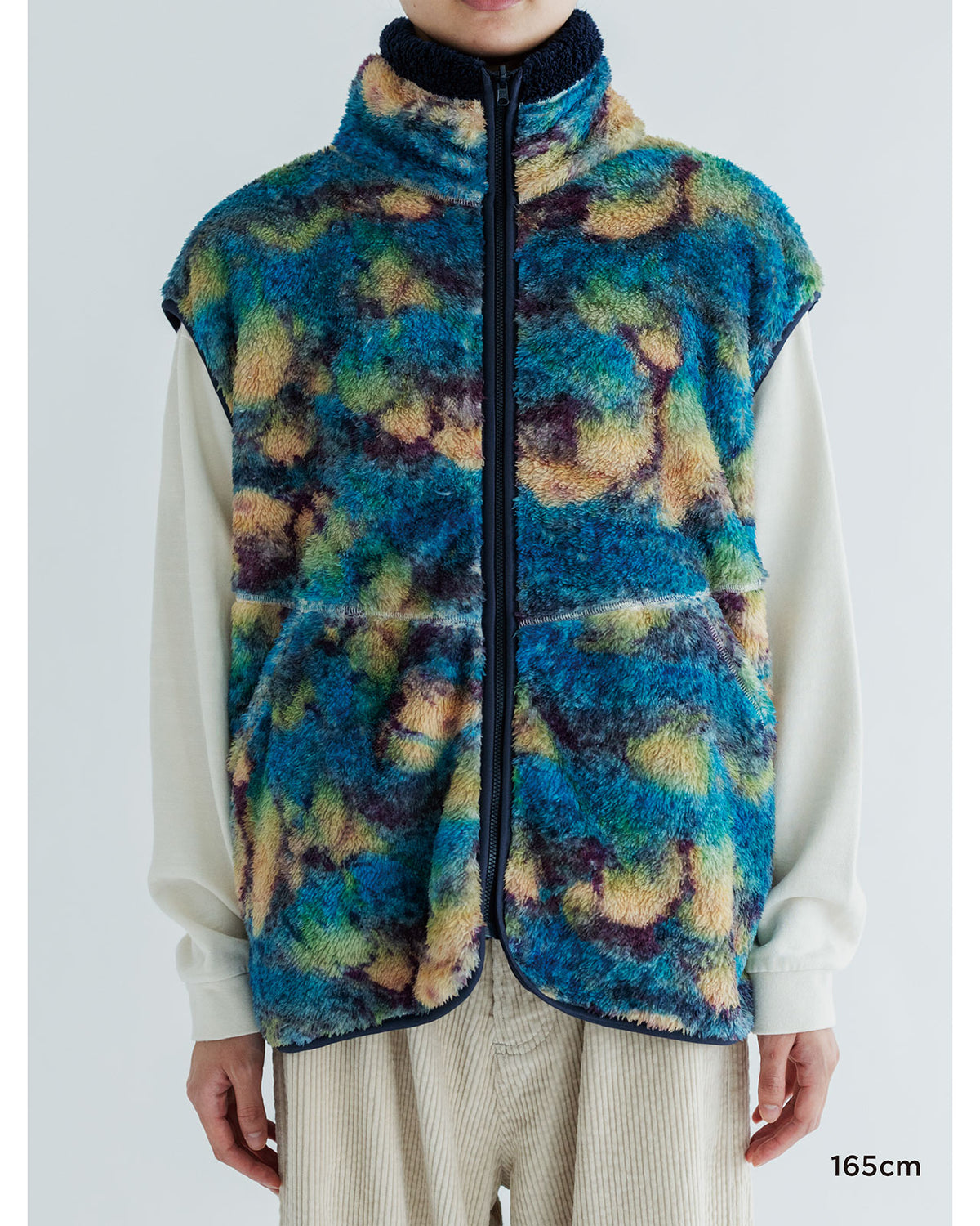 MEYAME PRINT/ SOLID REVERSIBLE FLEECE VEST