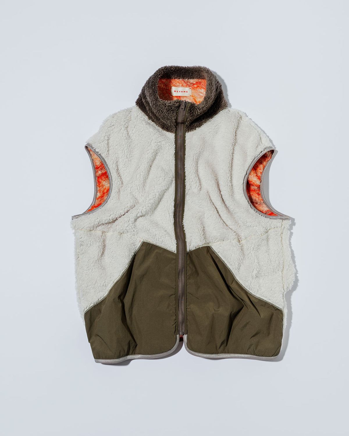 MEYAME PRINT/ SOLID REVERSIBLE FLEECE VEST